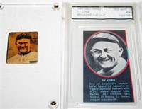 2 Ty Cobb Cut-out Inserts, One Graded