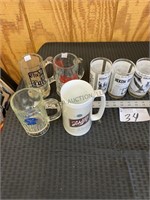 Assorted Glassware - PBR, Schlitz, & Historical Th