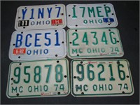 6 Ohio Motorcycle License Plates
