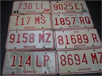 8 Ohio 1976-80 License Plates