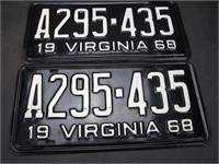1968 Pair Virginia License Plates