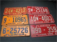 Mixed Years Florida License Plates