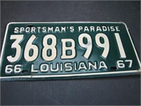 1966/67 Louisiana License Plate