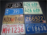 8 Mixed States License Plates