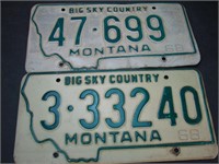 2 Montana 1968 License Plates