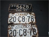 1957/58 Tennessee License Plates