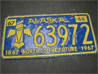 1966/67 Alaska License Plate