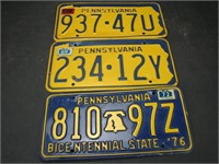 1966,68,71 Pennsylvania License Plates