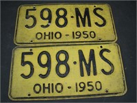 Pair 1950 Ohio “Waffle” License Plates