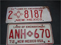 1952 & 72 New Mexico License Plates