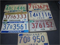 7 Mixed Indiana License Plates