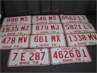 11 Ohio 1970 License Plates