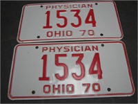 Pair Ohio 1970 “PHYSICIAN” License Plates