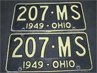 Pair 1949 Ohio “Waffle” License Plates