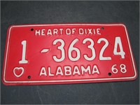 1968 Alabama License Plate