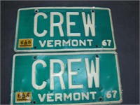 Pair Vermont 1967 “Vanity” License Plates