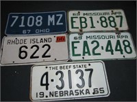 Mixed States 1960s License Plates