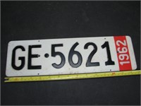 1962 Switzerland License Plate