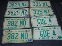 4 Pair 1974 Ohio License Plates