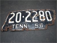 1956 Tennessee License Plate