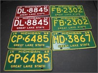 1968 & 69 Michigan License Plates