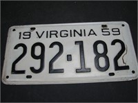 1959 Virginia License Plate