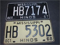 1967,68 Mississippi License Plates