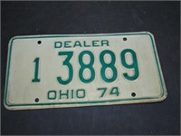 1974 Ohio “Dealer” License Plate