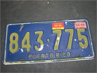 1968 Puerto Rico License Plates