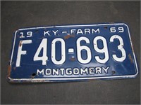1969 Kentucky Farm License Plate