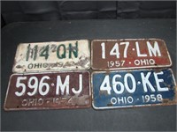 1942,54,57,58 Ohio License Plates
