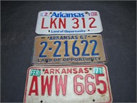 3 Arkansas License Plates