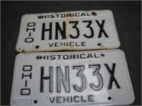 Pair Ohio Historical Vehicle License Plates