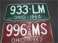 1962,64 Ohio License Plates