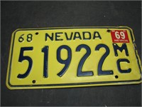 1968 Nevada License Plate