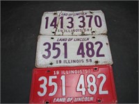 1957/58 Illinois License Plates