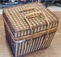 Interesting Lined Basket Approximately 13.5" x