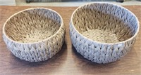 Two Baskets, About 15" and 13" Diameter and