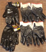 Four New Pairs of Neoprene Work Gloves