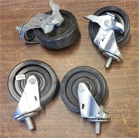 Lot of Four Bolt On 4" Swivel Wheels, Two with
