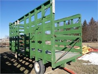 Wooden Sq. Bale thrower wagon