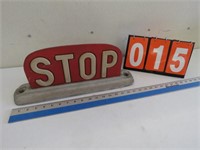 RUBBER STOP SIGN WITH ALUM. BASE