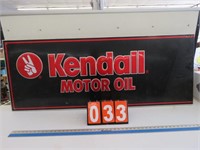 KENDALL MOTOR OIL ALUM. SIGN W/ WOOD FRAME