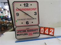 MAREMONT EXHAUST PLASTIC CLOCK /SIGN