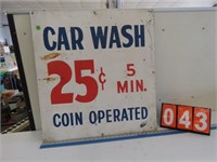 TIN 25 CENT CAR WASH SIGN