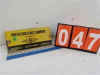 PROTECTION FENCE CO. PORCELAIN SIGN