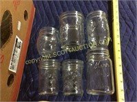 Large box full Kerr decorative jelly jars,