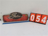 GATES TIN SIGN, HAS SURFACE RUST