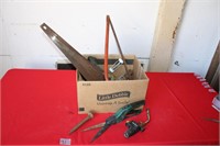 BOX OF MISC. HAND TOOLS