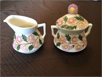 2 x Piece Vintage SIGNED Creamer, Sugar Set